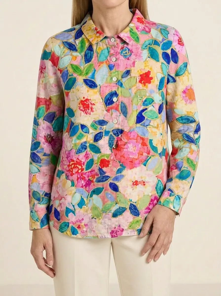 Cora | Floral Collared Blouse - Tillybelle