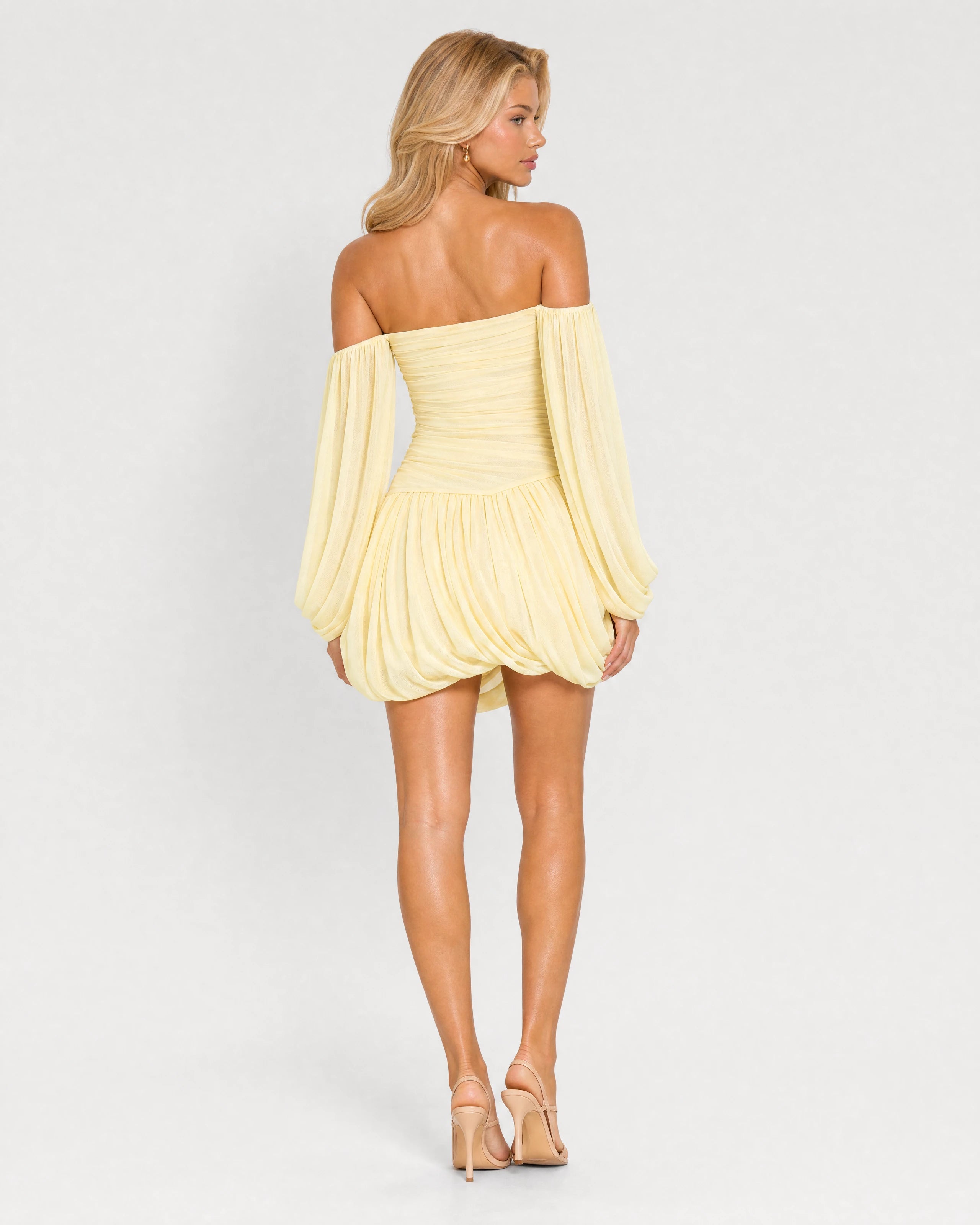 Eloise butter yellow mini dress - back