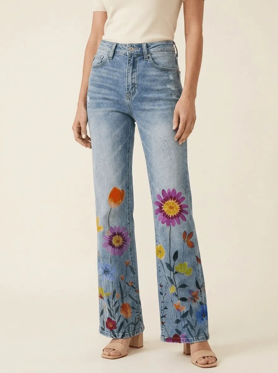 Flora | Wide-Leg Patterned Trousers - Tillybelle