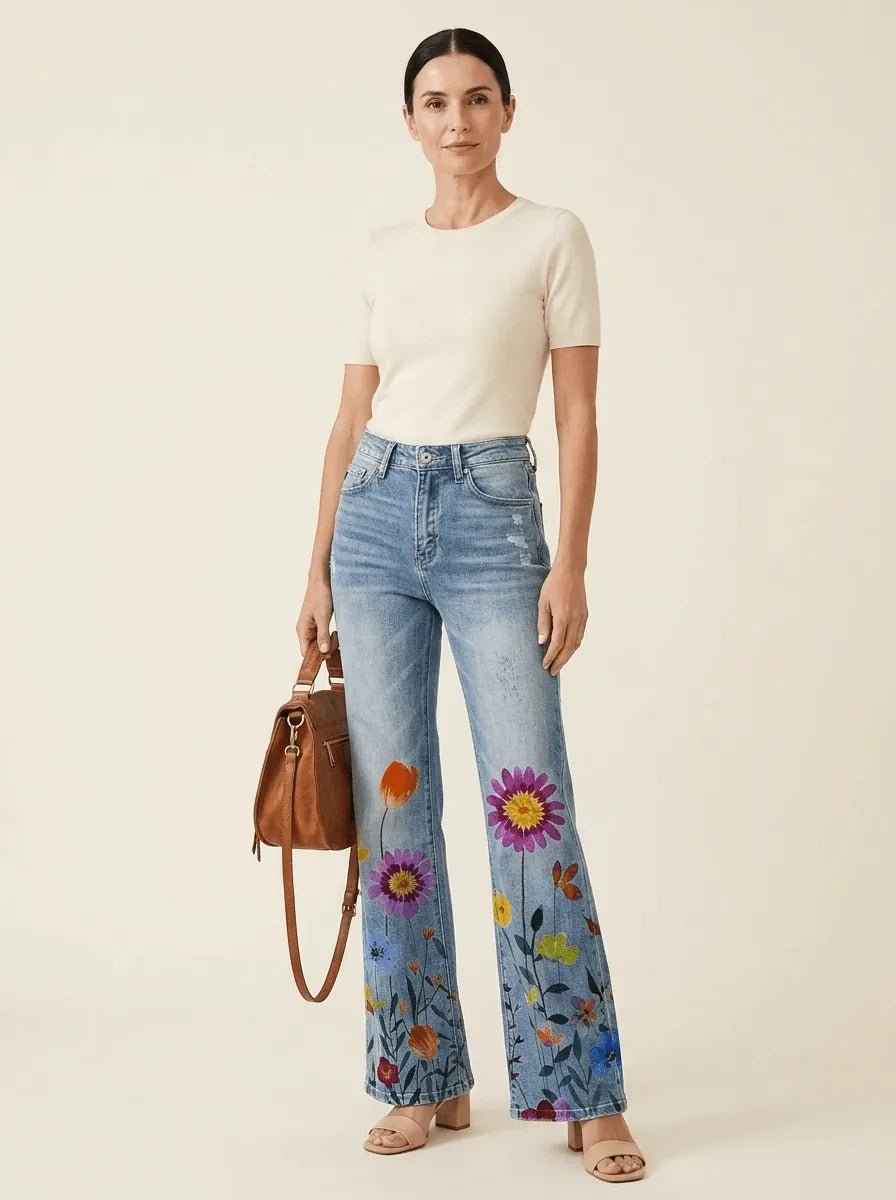 Flora | Wide-Leg Patterned Trousers - Tillybelle