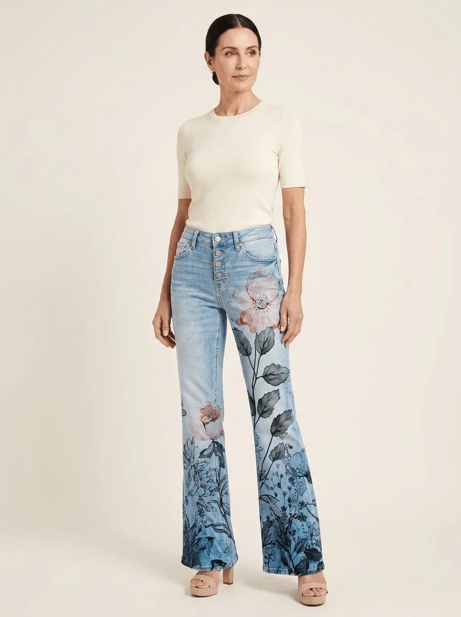 Flora | Wide-Leg Patterned Trousers - Tillybelle