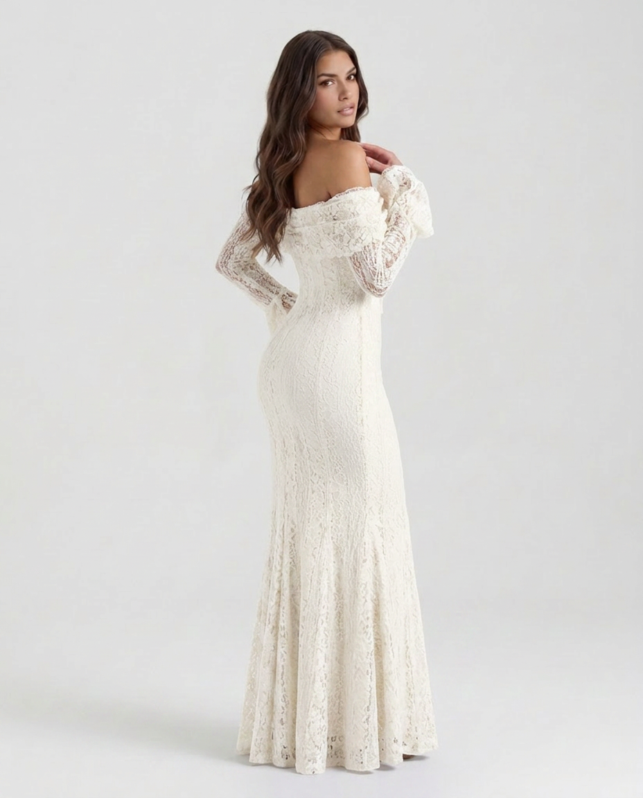 Genevieve | Off-Shoulder Lace Maxi Gown
