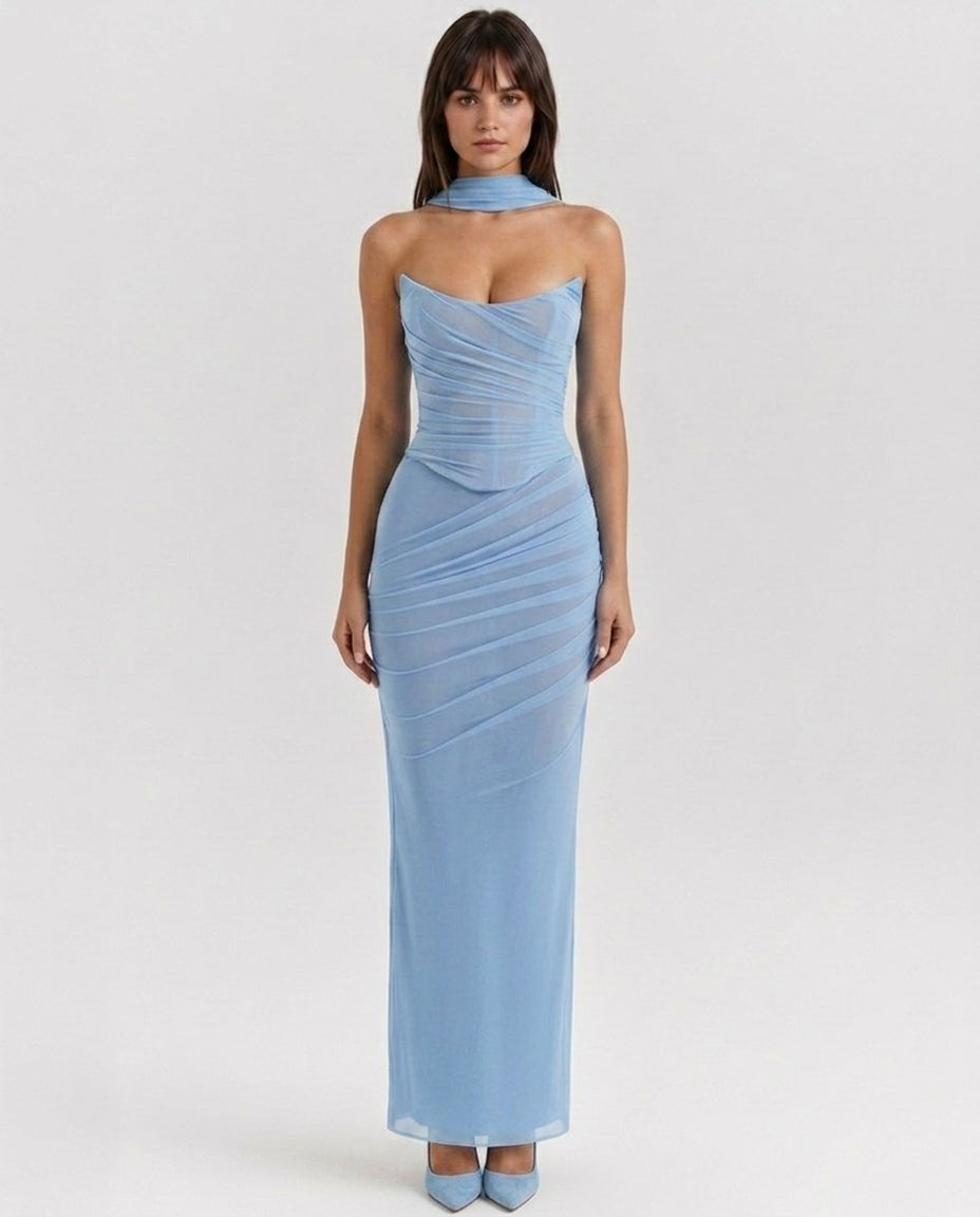 Liora | Mesh Corset Maxi Set