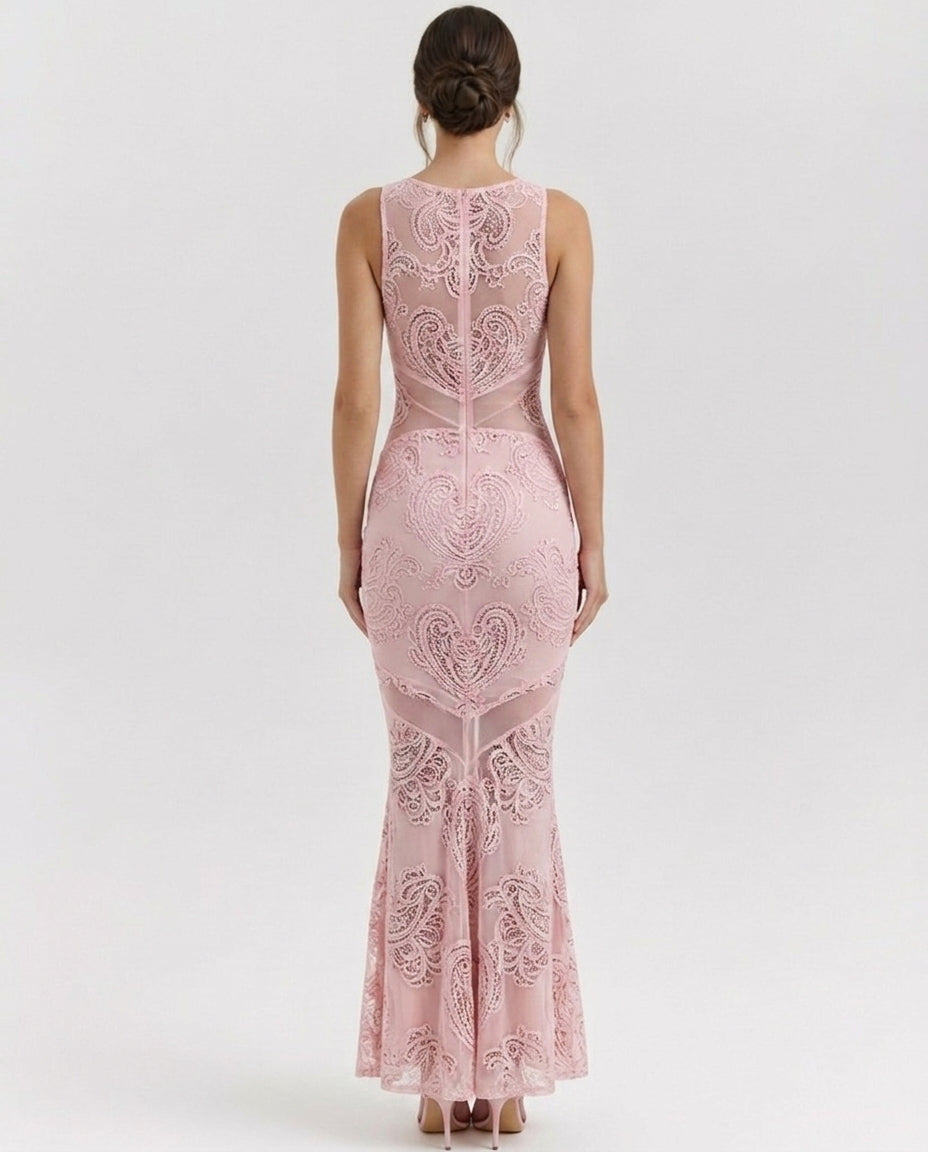 Liora | Mesh Corset Maxi Set