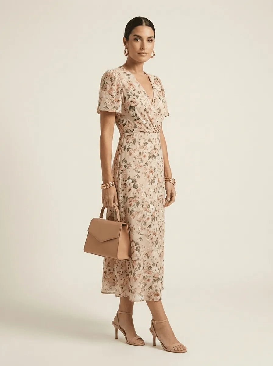 Maren | Relaxed Floral Midi Dress - Tillybelle