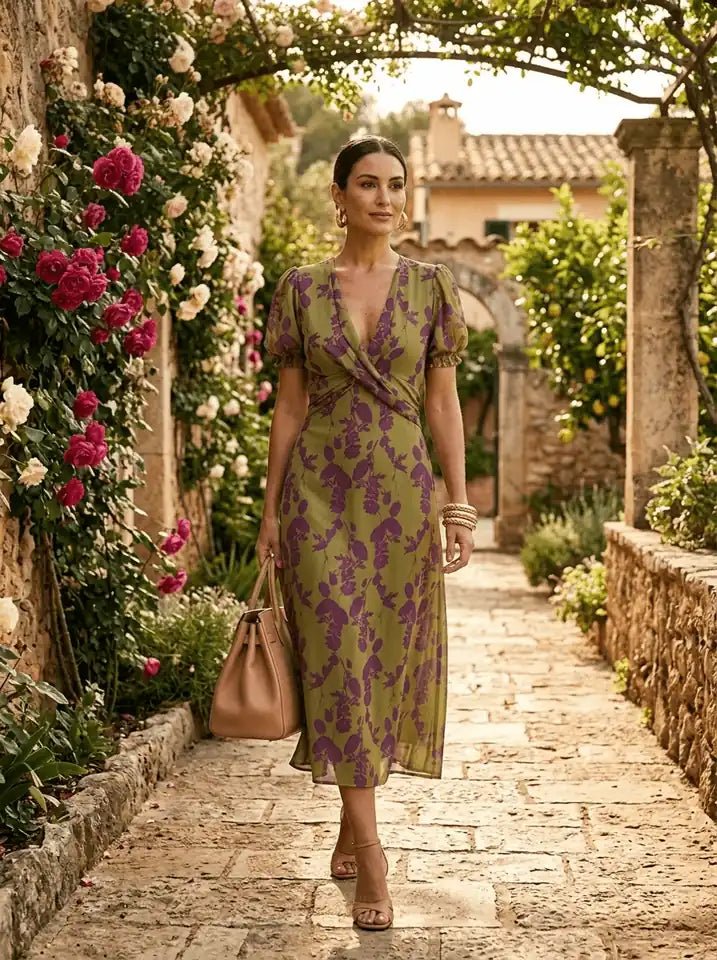 Maren | Relaxed Floral Midi Dress - Tillybelle