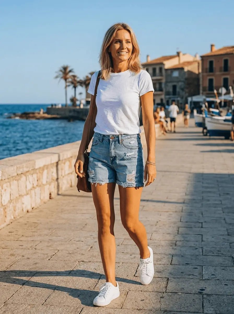 Paige | Distressed Denim Shorts - Tillybelle